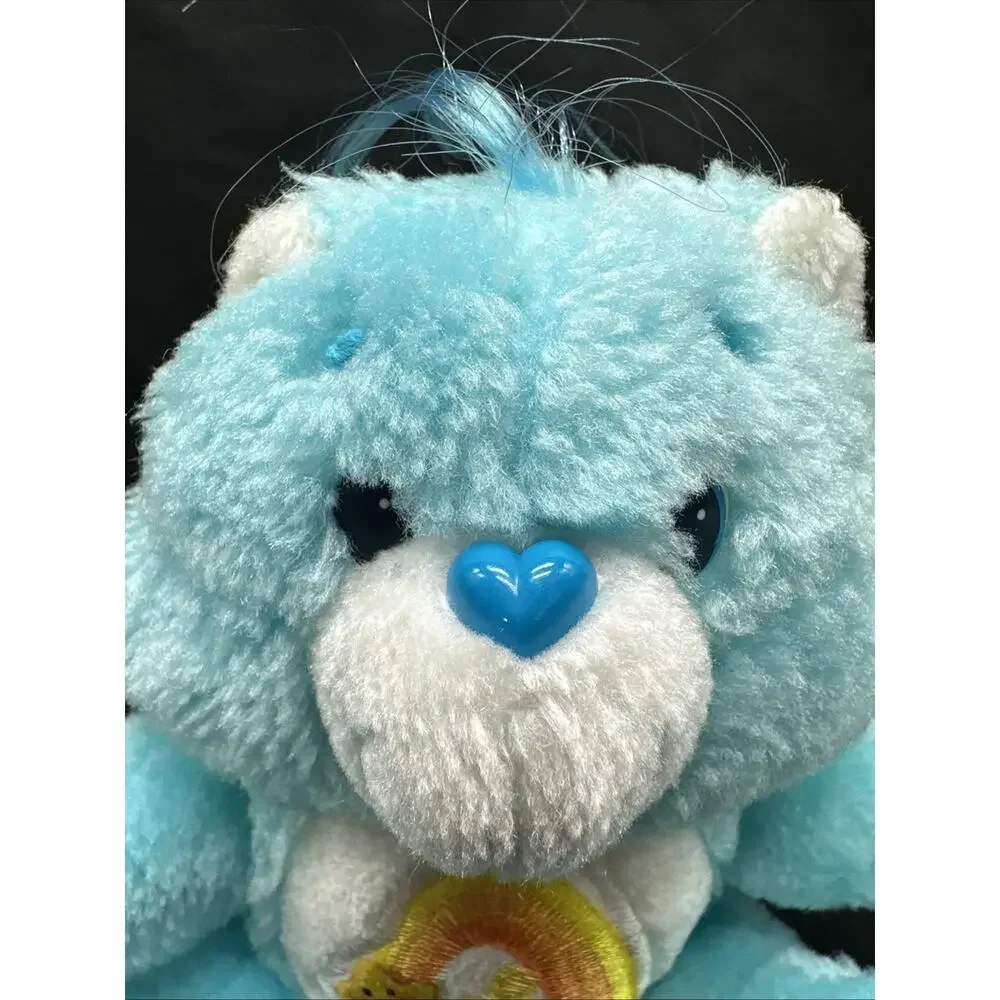 Vintage Kenner Care Bears Wish Bear 6” Blue Teal Stars Plush Stuffed Animal